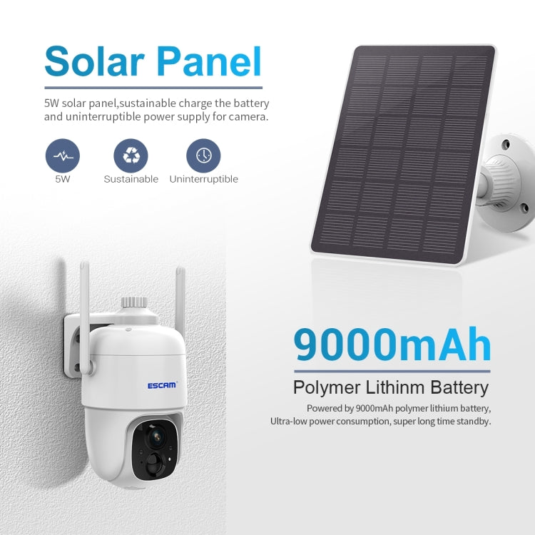 ESCAM G24 3MP WiFi Smart Night Vision Two-way Voice Intercom Solar Camera Support Full HD AI Recognition PIR Alarm, G24 ESCAM G24 3MP WiFi Smart Night Vision Two-way Voice Intercom Solar Camera Support Full HD AI Recognition PIR Alarm, G24